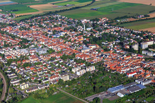 City center from the southeast in Kandel in the state Rhineland-Palatinate, Germany