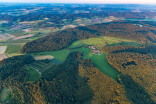Aerial view of Ina Stumpp Yoga Pension in the Buohof district in the district Bonndorf in Überlingen in the state Baden-Wuerttemberg, Germany