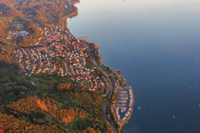 Seestraße with Sipplinger Westhafen of the Yachtclub Sipplingen eV in Sipplingen in the state Baden-Wuerttemberg, Germany