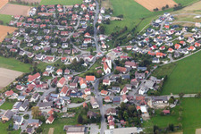 Aerial view of District Liggersdorf in Hohenfels in the state Baden-Wuerttemberg, Germany
