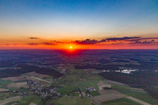 Sunset in the district Mindersdorf in Hohenfels in the state Baden-Wuerttemberg, Germany