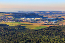 City view at Seepark from the north in Pfullendorf in the state Baden-Wuerttemberg, Germany