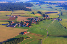 Village view from the south in the district Zell am Andelsbach in Pfullendorf in the state Baden-Wuerttemberg, Germany
