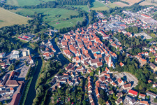 Old Town area and city center in Riedlingen in the state Baden-Wurttemberg, Germany