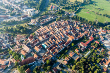Aerial photograpy of Old Town area and city center in Riedlingen in the state Baden-Wurttemberg, Germany