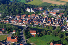 St. Nicholas Church and Castle in the Danube Bend in Scheer in the state Baden-Wuerttemberg, Germany