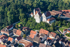 Aerial photograpy of Palace Scheer in Scheer in the state Baden-Wurttemberg, Germany