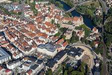 Castle of Sigmaringen between Danube and old town of Sigmaringen in the state Baden-Wurttemberg, Germany