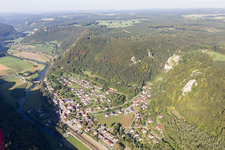 From the northeast in the district Hausen im Tal in Beuron in the state Baden-Wuerttemberg, Germany