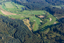 Aerial view of Langenstein Castle, Golf Course The Country Club in the district Orsingen in Orsingen-Nenzingen in the state Baden-Wuerttemberg, Germany