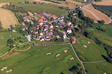 Aerial view of Grounds of the golf course GOLFPLATZ STEISSLINGEN GMBH in the district Wiechs in Steißlingen in the state Baden-Wuerttemberg, Germany