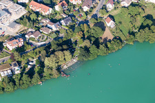 Swimmers at the Lake of Steisslingen in Steisslingen in the state Baden-Wurttemberg