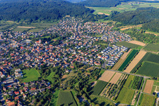 City overview from the southwest in Steißlingen in the state Baden-Wuerttemberg, Germany