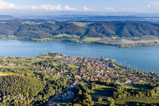 Village on the lake bank areas of Untersee in Wangen in the state Baden-Wurttemberg, Germany