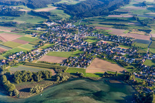 Village on the river bank areas of the Rhine river in Eschenz in the canton Thurgau, Switzerland