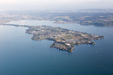 Aerial photograpy of Reichenau in the state Baden-Wuerttemberg, Germany