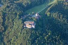 Castle Hohenfels in the district Kalkofen in Hohenfels in the state Baden-Wuerttemberg, Germany from above