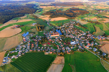 Aerial view of Village overview from the west in Wald in the state Baden-Wuerttemberg, Germany