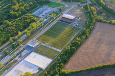 Landau Sports Park with sports hall at Ebenberg and sports field of TSV Landau and SÜDWESTGIRLS as well as beach volleyball courts in Landau in der Pfalz in the state Rhineland-Palatinate, Germany