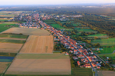 Aerial photograpy of Saarstr from the west in Kandel in the state Rhineland-Palatinate, Germany