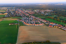Aerial view of On the high trail from the west in Kandel in the state Rhineland-Palatinate, Germany