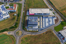 Industrial area in the Speyer Valley with ITK Engineering GmbH in Rülzheim in the state Rhineland-Palatinate, Germany