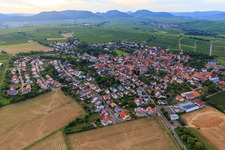 Aerial view of Village view from the east in the district Mörzheim in Landau in der Pfalz in the state Rhineland-Palatinate, Germany