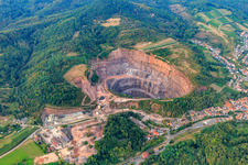 Aerial view of Quarry Albersweiler of the Basalt-Actien-Gesellschaft in Albersweiler in the state Rhineland-Palatinate, Germany