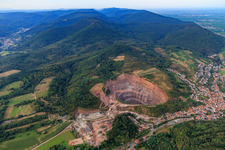 Aerial photograpy of Quarry Albersweiler of the Basalt-Actien-Gesellschaft in Albersweiler in the state Rhineland-Palatinate, Germany