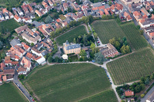 Aerial photograpy of Complex of the hotel building Hotel Schloss Edesheim, Privathotels Dr. Lohbeck GmbH & Co. KG in Edesheim in the state Rhineland-Palatinate