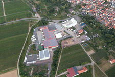 Aerial view of Adam Theis GmbH - Fresh vegetables since 1875 in the district Niederhochstadt in Hochstadt in the state Rhineland-Palatinate, Germany
