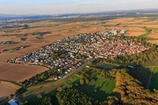 View of the town from the southwest in the district Astheim in Trebur in the state Hesse, Germany