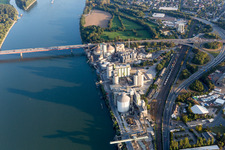River - bridge construction of A60 ueber den Rhein in the district Laubenheim in Mainz in the state Rhineland-Palatinate, Germany