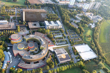 ZDF in the district Lerchenberg in Mainz in the state Rhineland-Palatinate, Germany from above