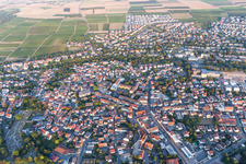 Town View of the streets and houses of the residential areas in Nieder-Olm in the state Rhineland-Palatinate, Germany