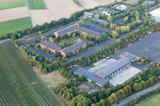 Conversion surfaces on the renatured site of the former barracks and military - real estate in Dexheim in the state Rhineland-Palatinate, Germany