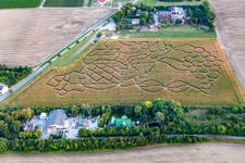 Aerial photograpy of Corn maze in Dalheim in the state Rhineland-Palatinate, Germany