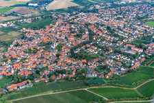 Overview of the town from the northwest in Guntersblum in the state Rhineland-Palatinate, Germany