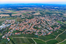 Overview of the town from the west in Guntersblum in the state Rhineland-Palatinate, Germany