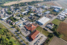 Industrial estate and company settlement South in the district Russheim in Dettenheim in the state Baden-Wurttemberg, Germany