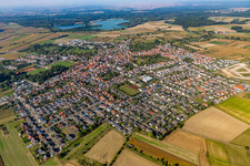 From the east in the district Liedolsheim in Dettenheim in the state Baden-Wuerttemberg, Germany