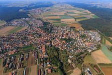 Overview of the town from the east in Rheinzabern in the state Rhineland-Palatinate, Germany