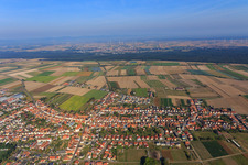 Village overview from the south in Hatzenbühl in the state Rhineland-Palatinate, Germany