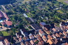 Oblique view of Agricultural halls at Hintergraben in Kandel in the state Rhineland-Palatinate, Germany