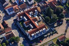 Residential and commercial building on Sommerstraße x. Bahnhofstraße with KiK Kandel in Kandel in the state Rhineland-Palatinate, Germany