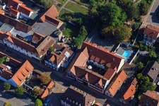 Aerial photograpy of Hotel zum Rössel in Kandel in the state Rhineland-Palatinate, Germany