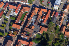 Aerial photograpy of Frankenhofpassage and VR Bank Südpfalz eG Regional Directorate Kandel in Kandel in the state Rhineland-Palatinate, Germany