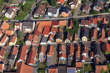 Juststraße and Rheinstraße from the south in Kandel in the state Rhineland-Palatinate, Germany