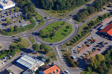 Roundabout at the ARAL petrol station in Kandel in the state Rhineland-Palatinate, Germany