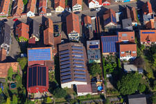 Barns with PV roofs on Rheinstr in Kandel in the state Rhineland-Palatinate, Germany